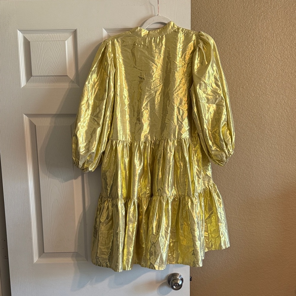 Mille Resort & Travel Shimmering Gold Long Sleeve Dress - Picture 3 of 3